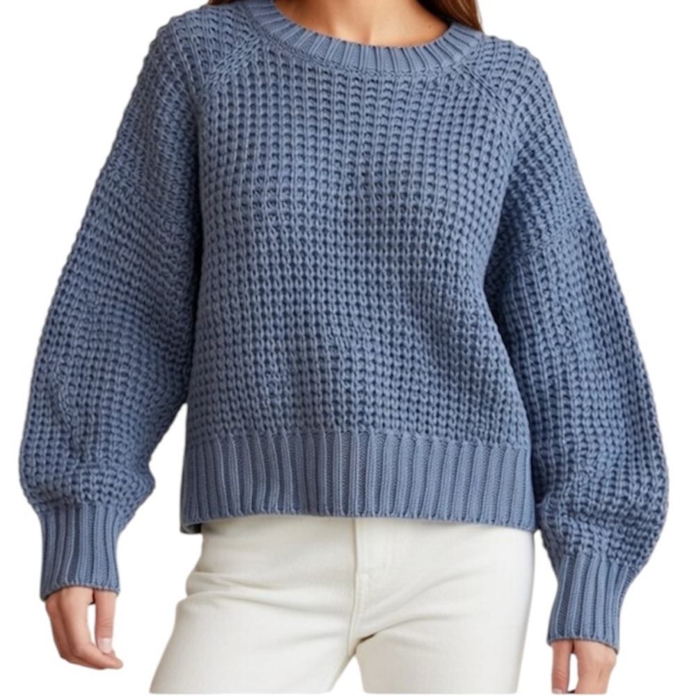 ARDENE Chunky Knit Boxy Fit Blue Sweater